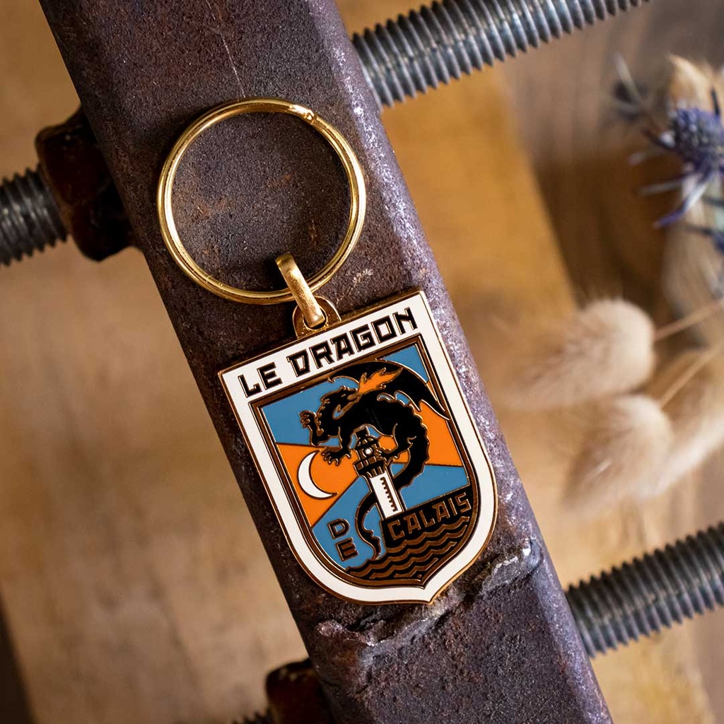 [DDC-19-MAI-011] Porte clefs émaillé "blason Dragon de Calais"